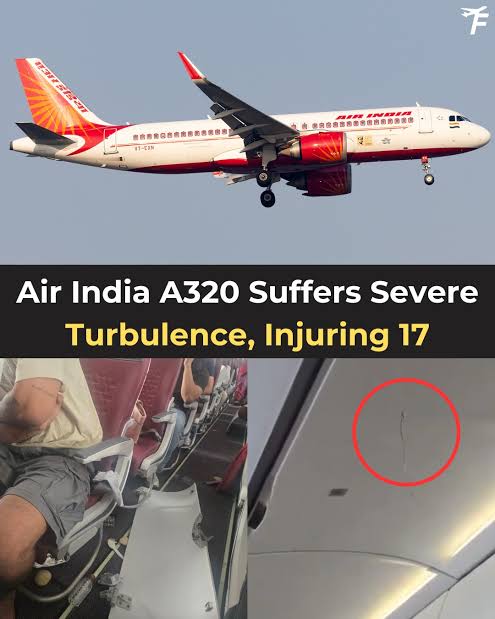 ਏਅਰ ਇੰਡੀਆ ਦੀ ਫਲਾਈਟ ਨੂੰ ਹਵਾ ਵਿੱਚ 36,000 feet ਦੀ ਉਚਾਈ ਤੇ ਲੱਗਿਆ ਭਿਆਨਕ ਝਟਕਾ, 300–400 ਫੁੱਟ ਅਚਾਨਕ ਹੇਠਾਂ ਆਈ; 17 ਜ਼ਖ਼ਮੀ।